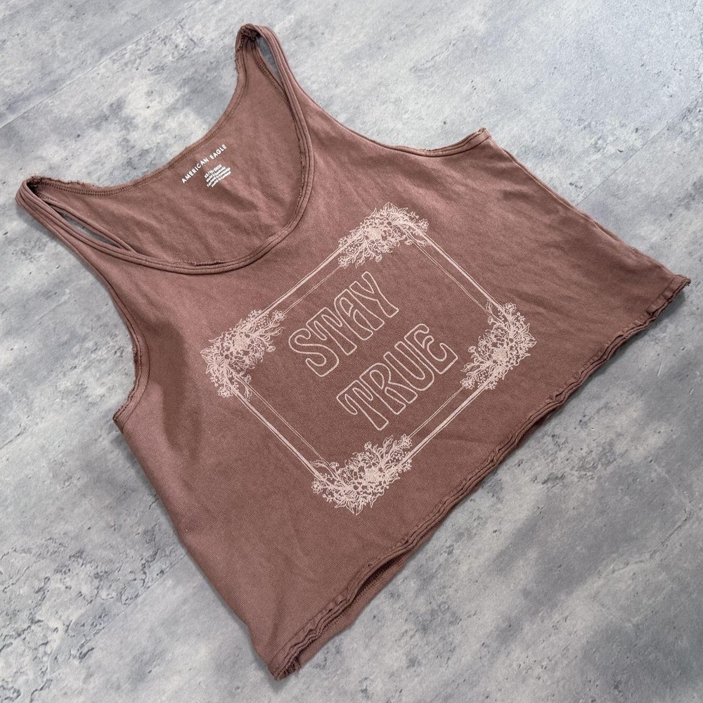American Eagle Wispygoth Cropped Tank Top Mall Core Grunge Shirt